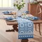 Threadmade Home Vietri Medallion Block Print Stain & Water Resistant Indoor/Outdoor Table Runner, Multicolor - 13"W x 70"L